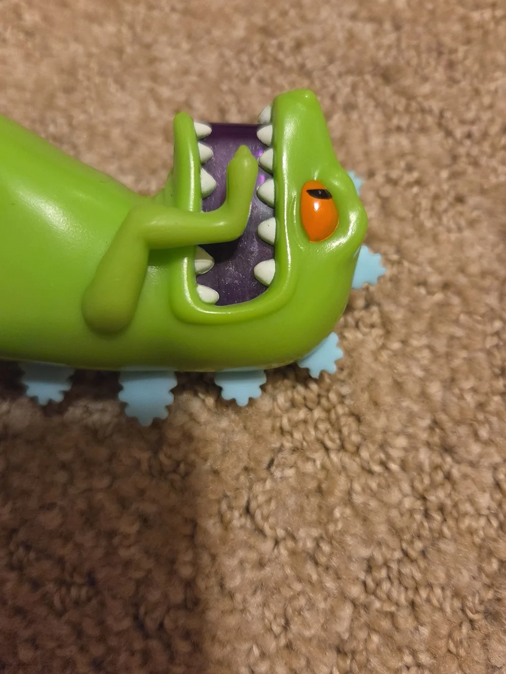 Rugrats Reptar Burger King junior meal toy green dinosaur with wheels from 1998